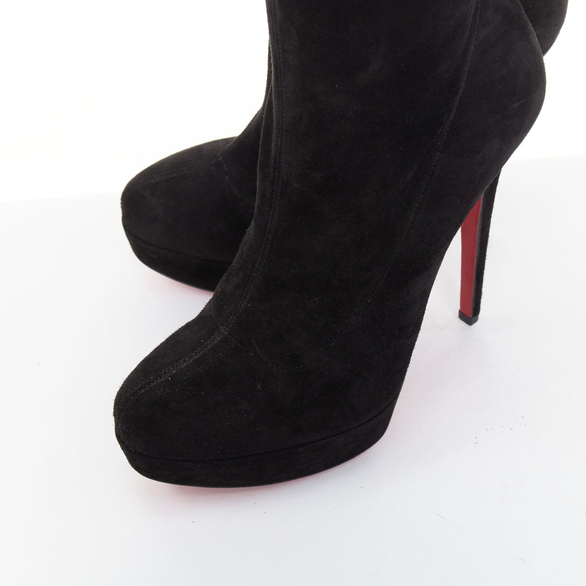 Women's Christian Louboutin suede over knee platform boots