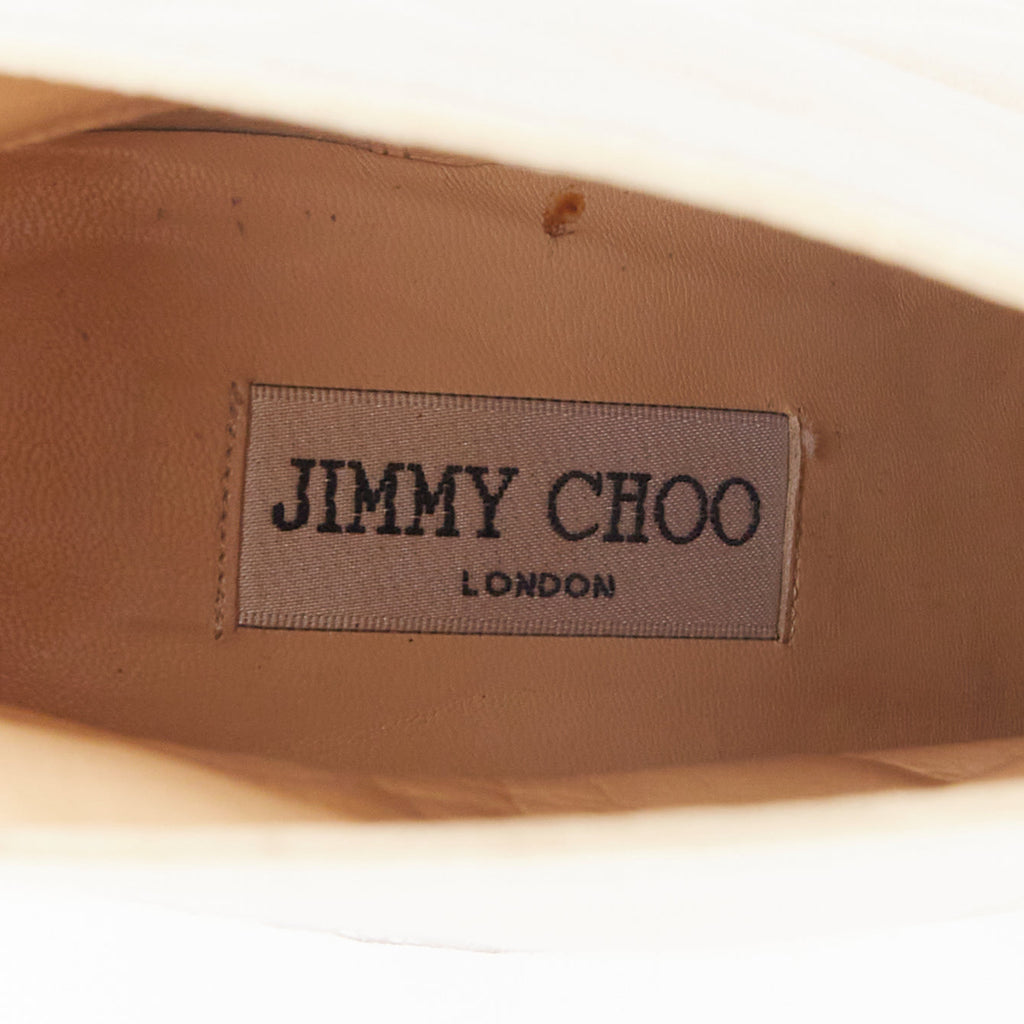 Women's Jimmy Choo satin lace trim point toes heel ankle booties