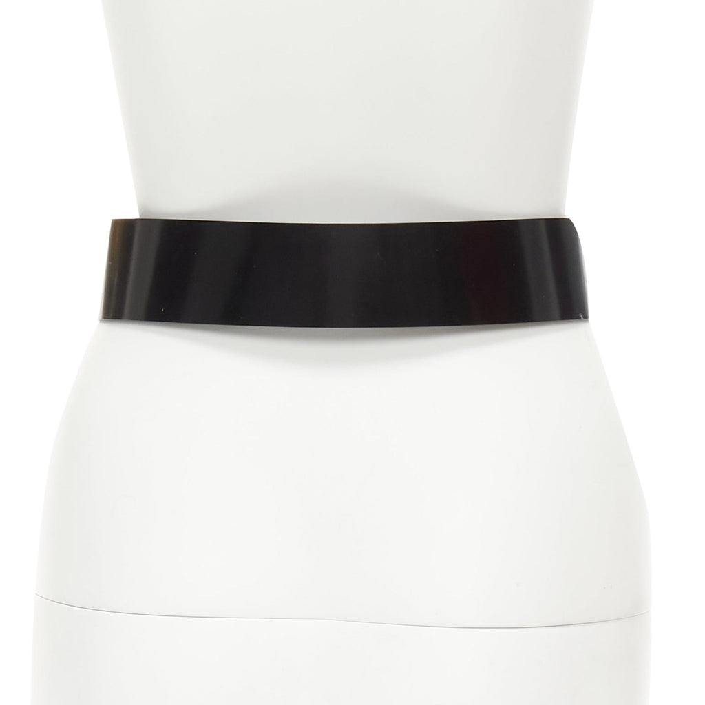 Dior minimal logo metal bar smooth calfskin wide belt