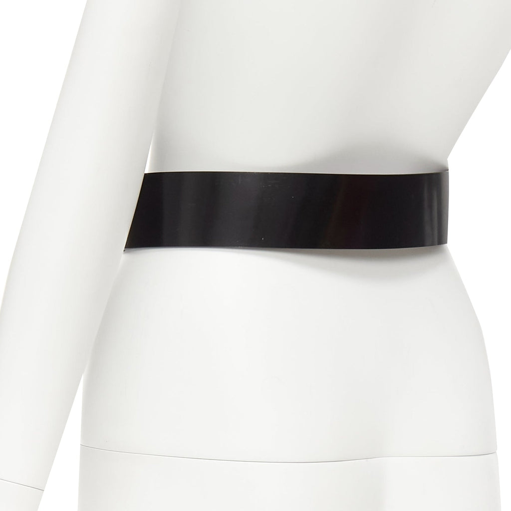 Dior minimal logo metal bar smooth calfskin wide belt