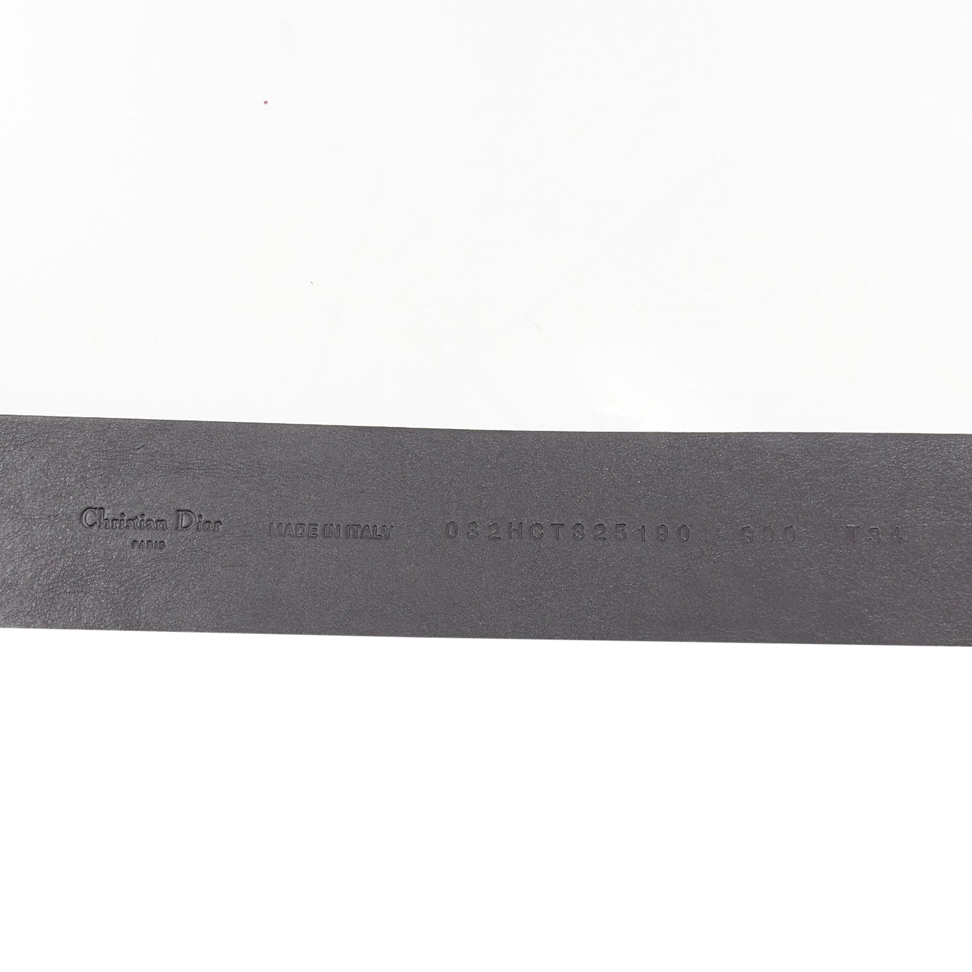 Dior minimal logo metal bar smooth calfskin wide belt