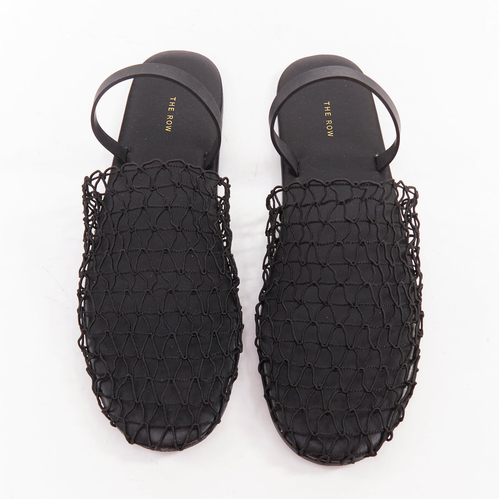 Women's The Row Macrame Net fabric mesh slingback flat shoes