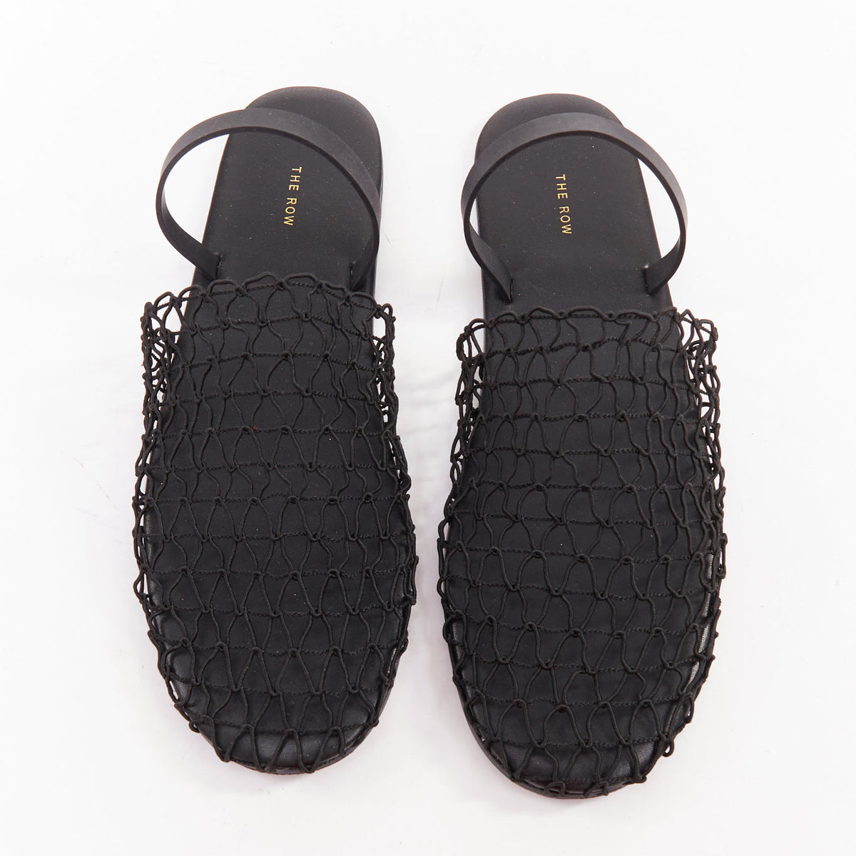 Women's The Row Macrame Net fabric mesh slingback flat shoes