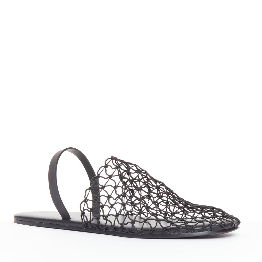 Women's The Row Macrame Net fabric mesh slingback flat shoes