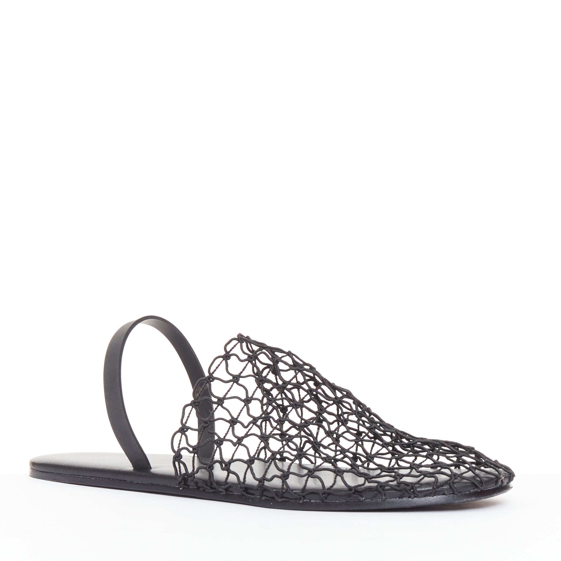 Women's The Row Macrame Net fabric mesh slingback flat shoes