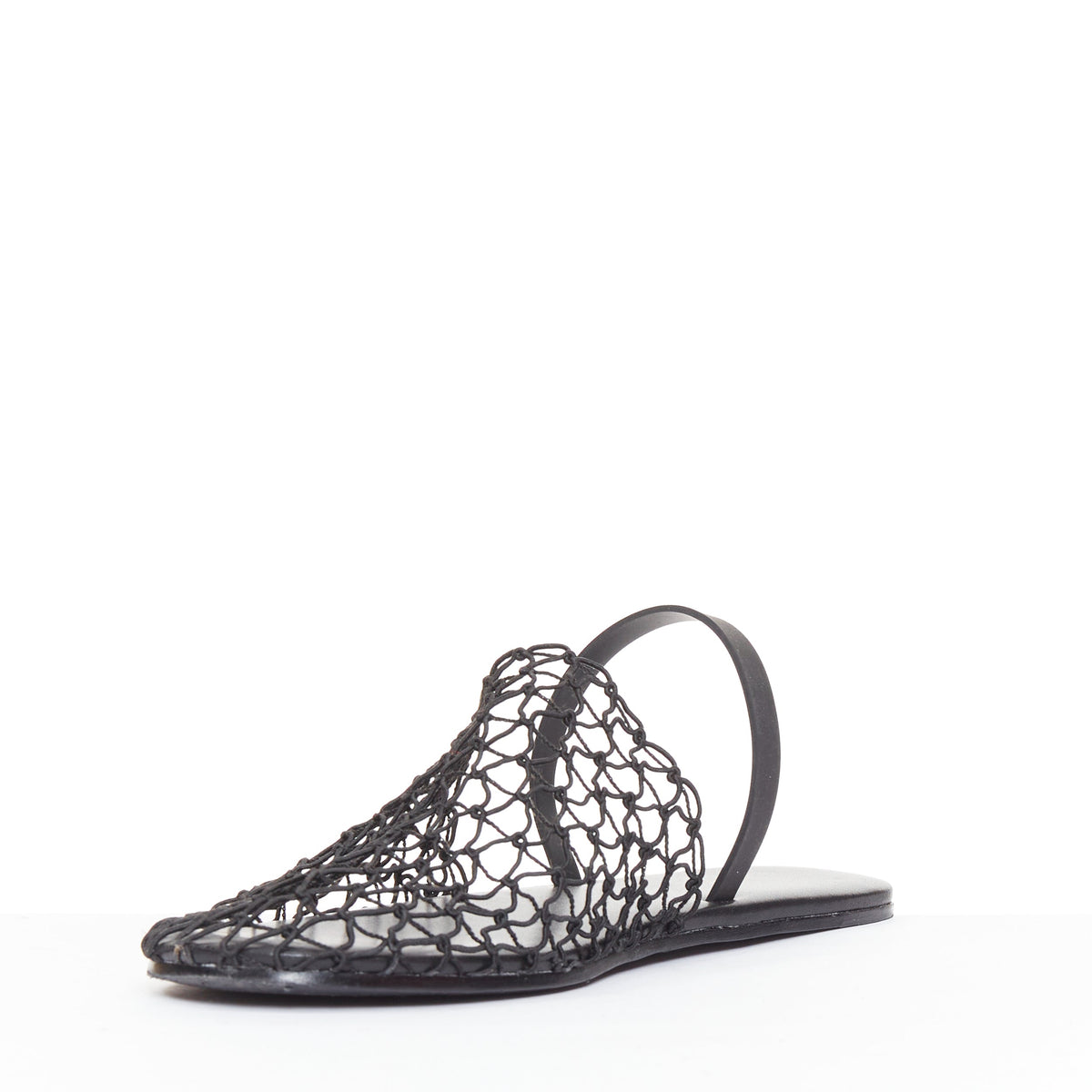 Women's The Row Macrame Net fabric mesh slingback flat shoes
