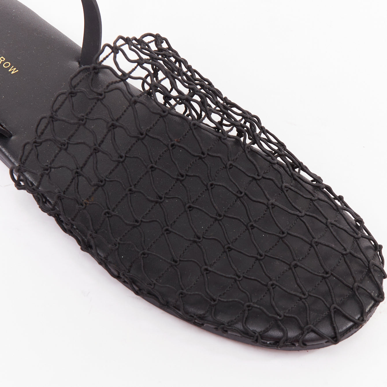 Women's The Row Macrame Net fabric mesh slingback flat shoes