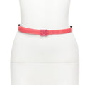 Chanel patent leather CC logo buckle skinny belt