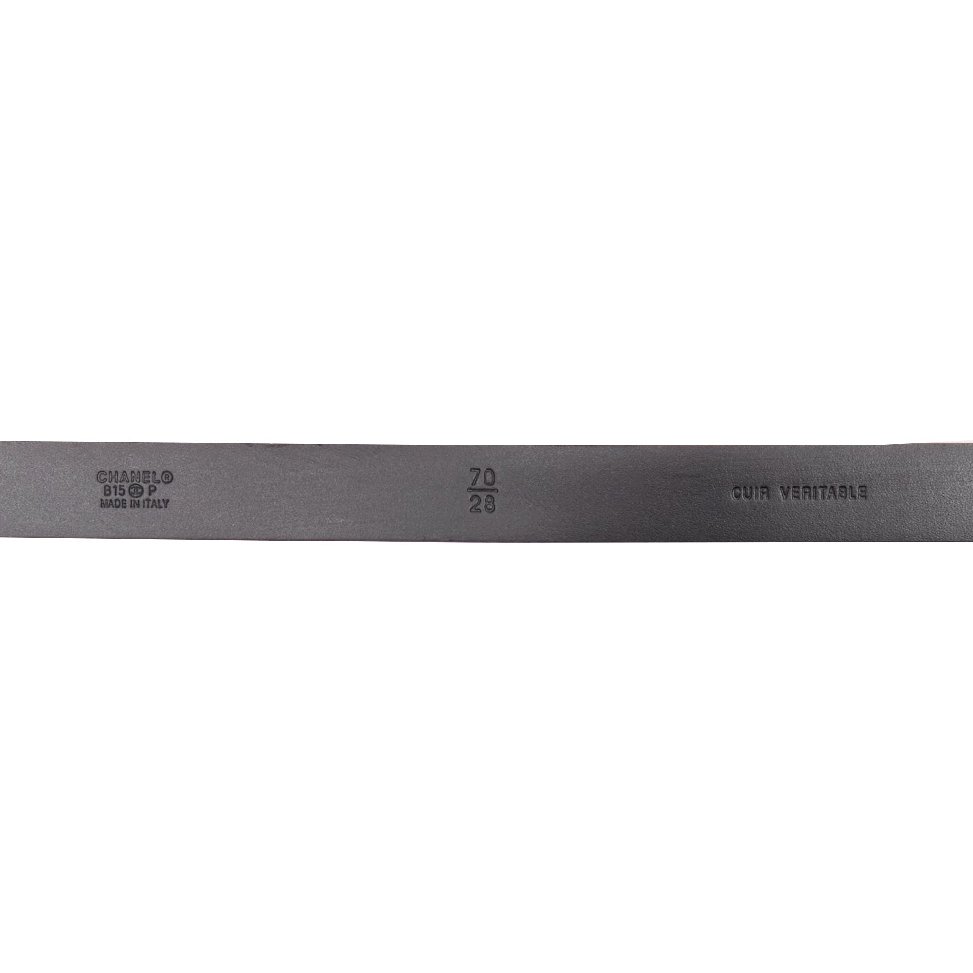 Chanel patent leather CC logo buckle skinny belt