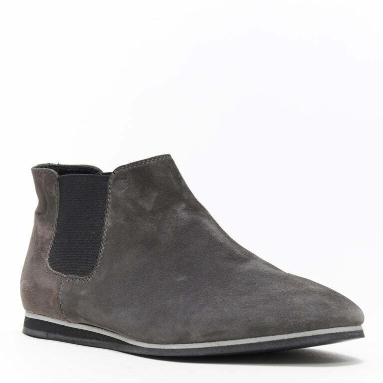 Women's Tod's No Code dark grey suede flat ankle bootie