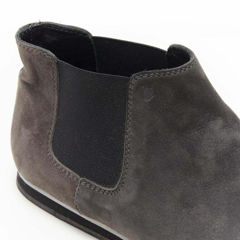 Women's Tod's No Code dark grey suede flat ankle bootie
