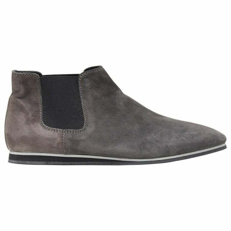 Women's Tod's No Code dark grey suede flat ankle bootie