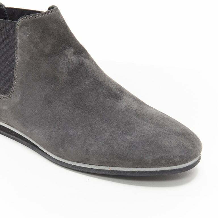 Women's Tod's No Code dark grey suede flat ankle bootie