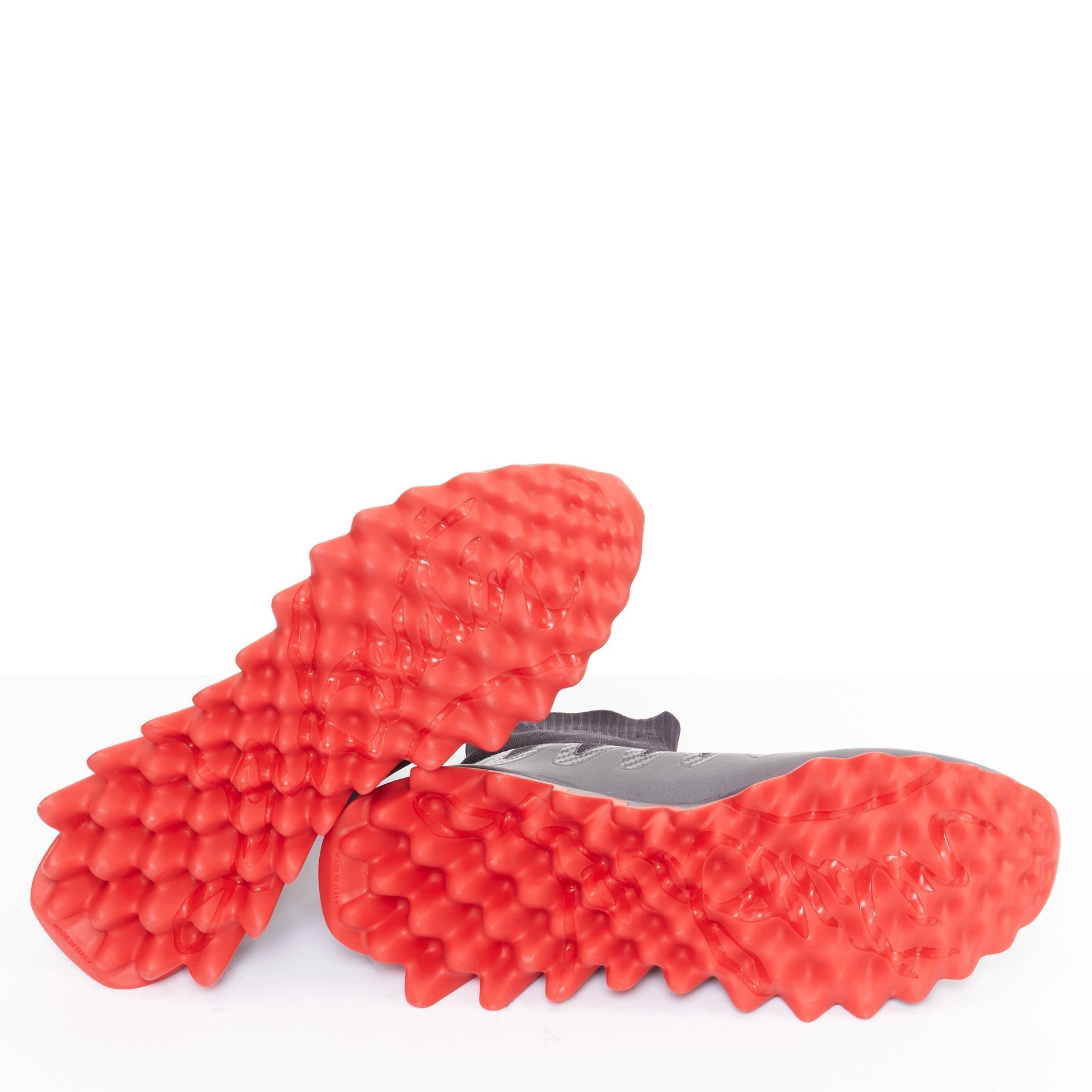 Men's Christian Louboutin black knit rubber sneakers