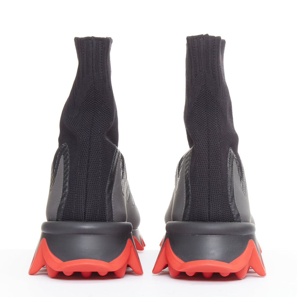 Men's Christian Louboutin black knit rubber sneakers