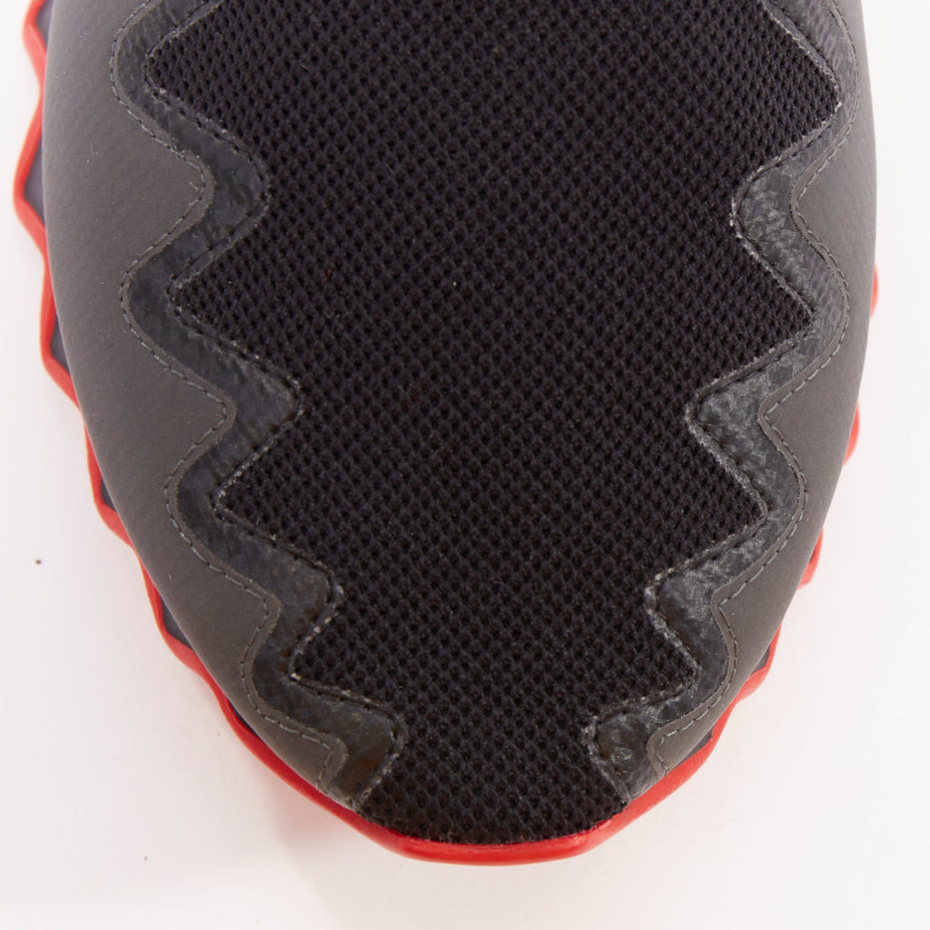 Men's Christian Louboutin black knit rubber sneakers