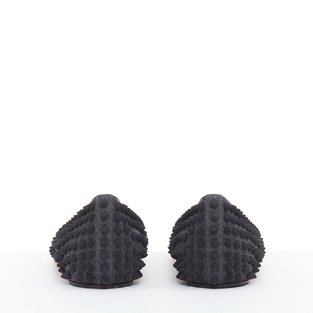 Women's Christian Louboutin Pigalle Spikes Flat flannel studded shoes