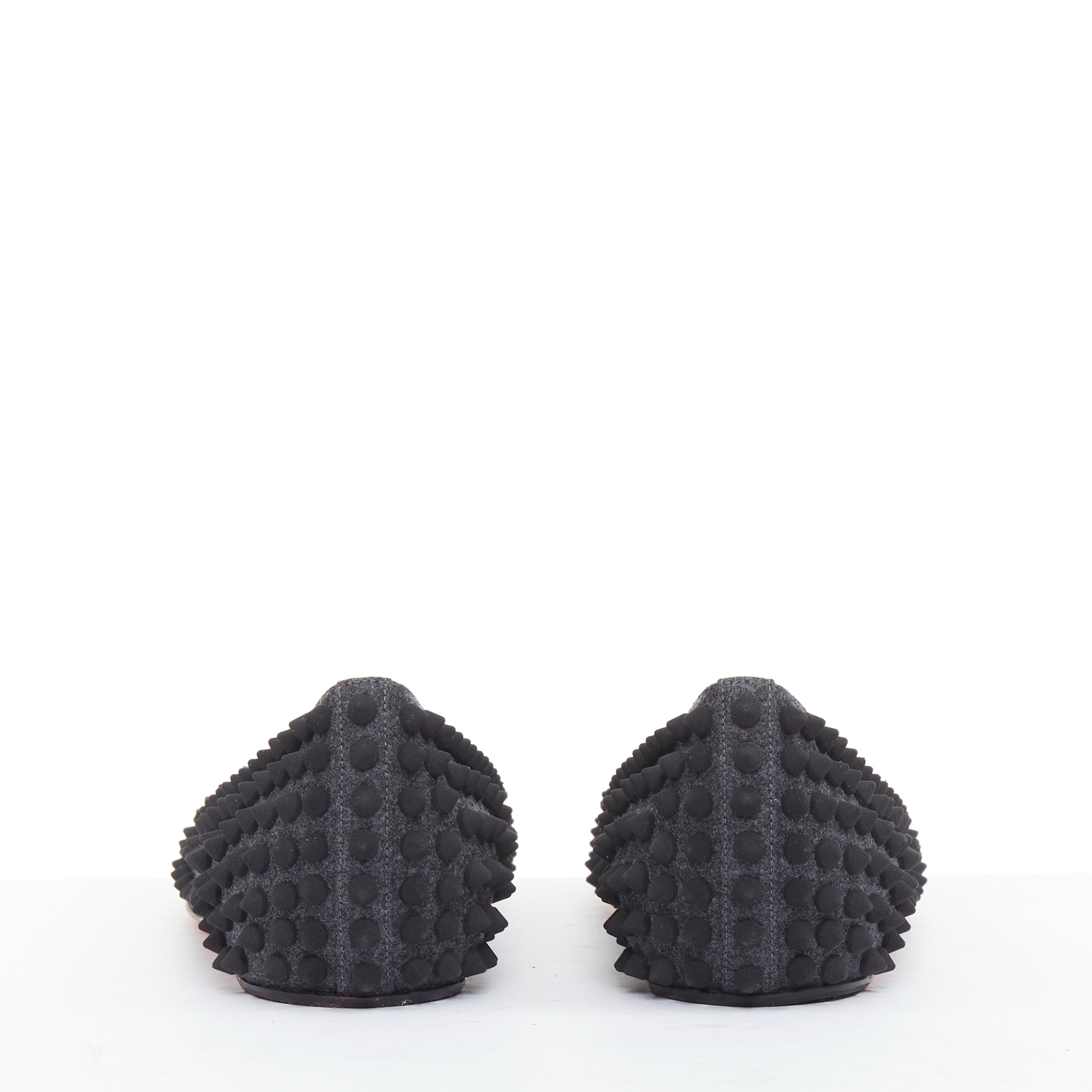 Women's Christian Louboutin Pigalle Spikes Flat flannel studded shoes