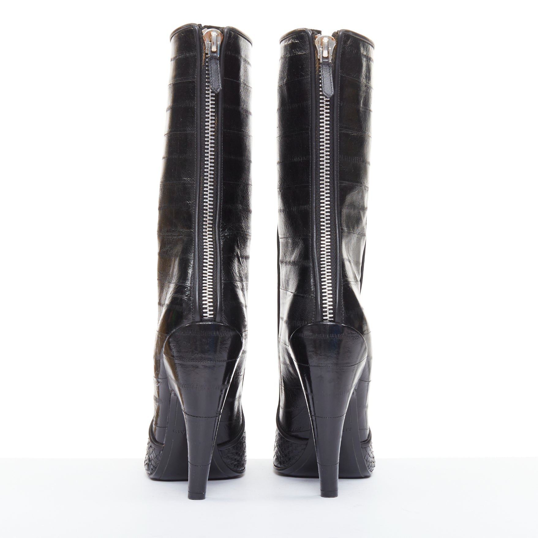 Women's Givenchy curved horn heel black ankle boots