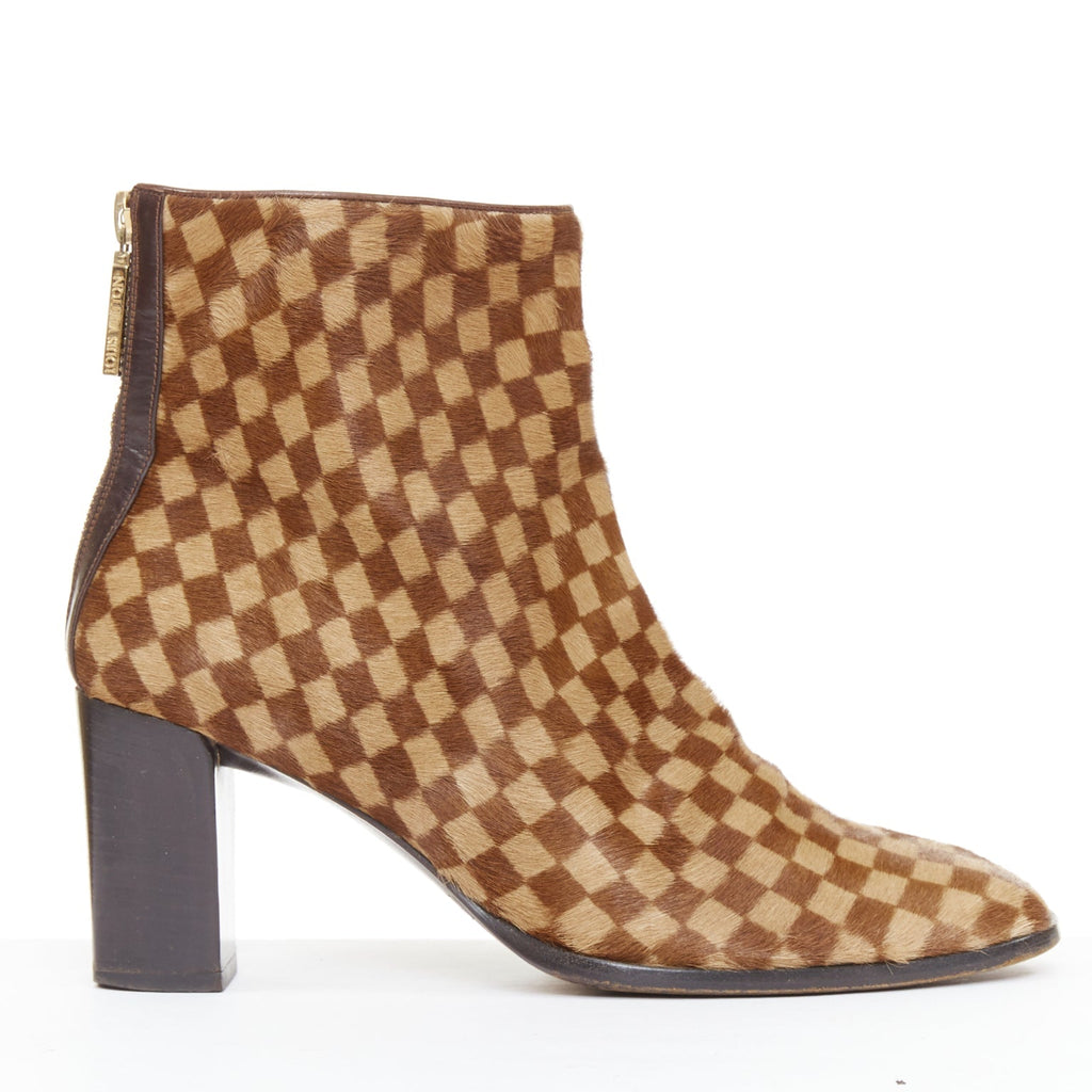 Women's Louis Vuitton Marc Jacobs Damier Sauvage calfhair ankle boots