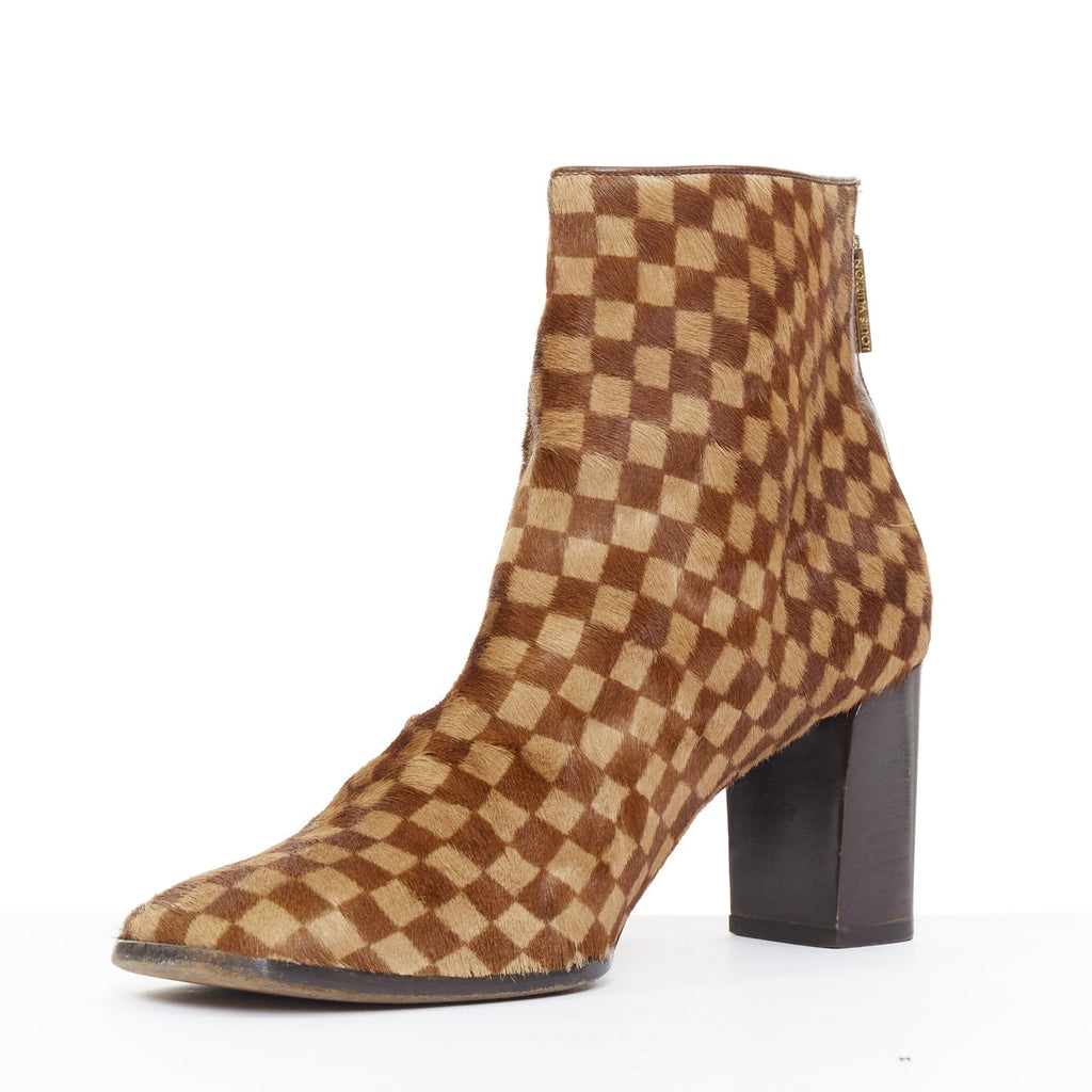 Women's Louis Vuitton Marc Jacobs Damier Sauvage calfhair ankle boots