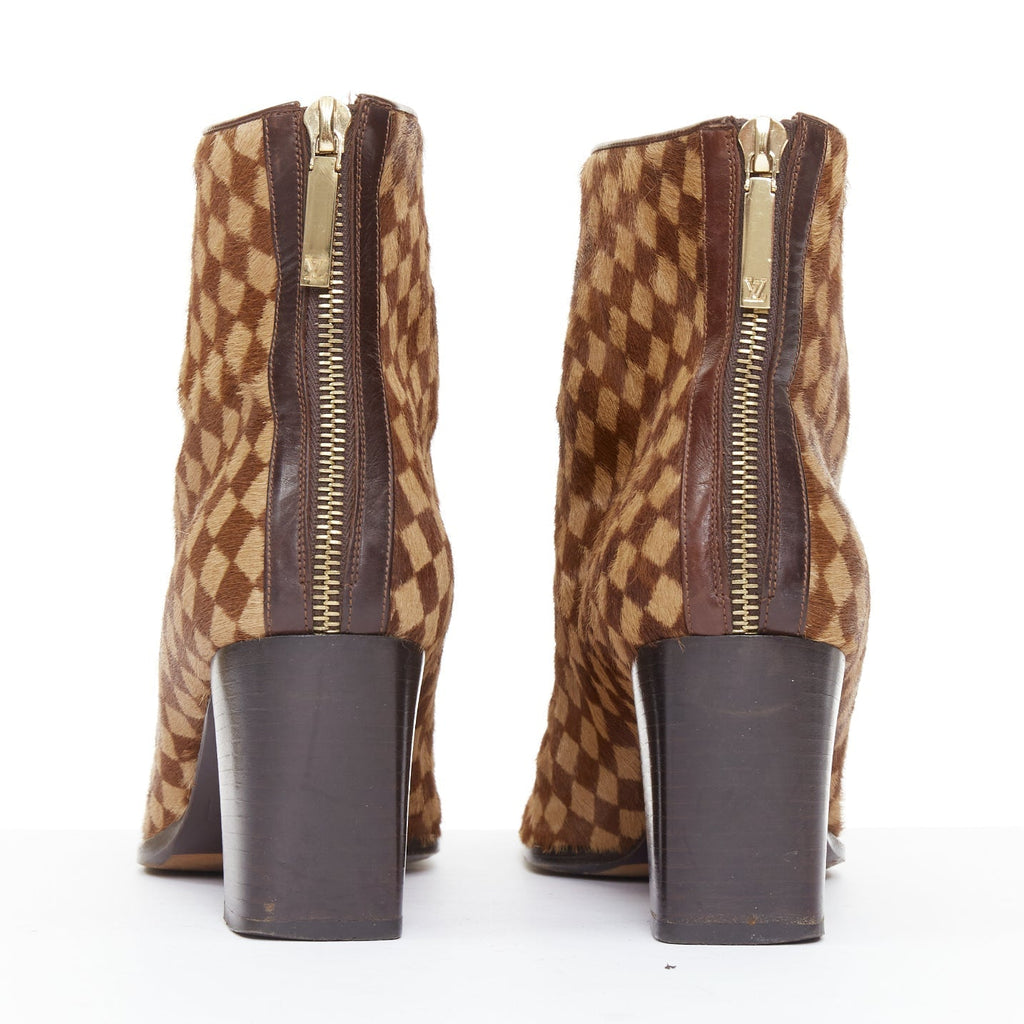 Women's Louis Vuitton Marc Jacobs Damier Sauvage calfhair ankle boots