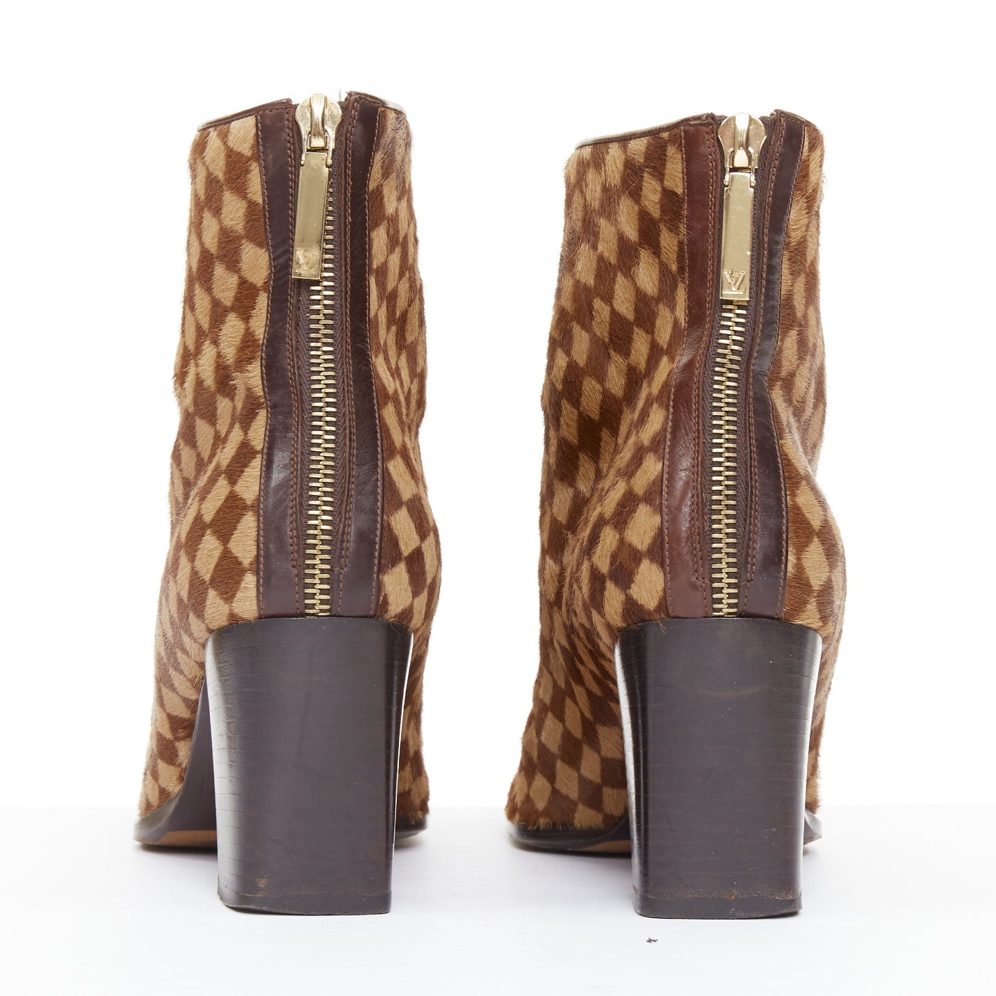 Women's Louis Vuitton Marc Jacobs Damier Sauvage calfhair ankle boots