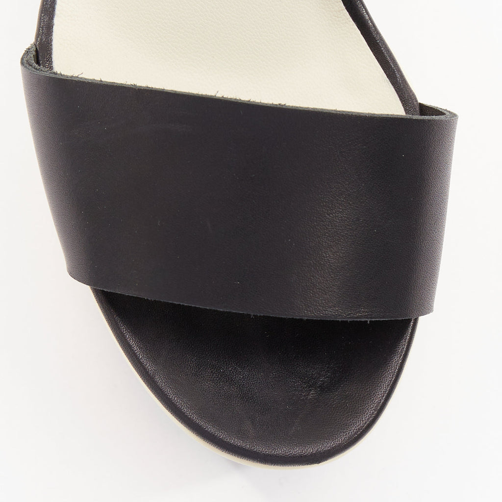 Women's Chanel bicolor calfskin silver CC wedge heels