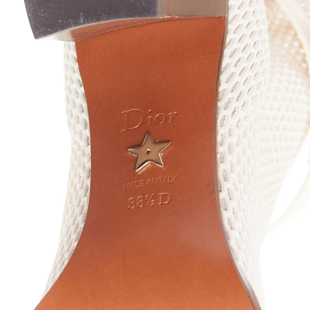Women's Christian Dior Empreinte Montaigne mesh leather heeled boots