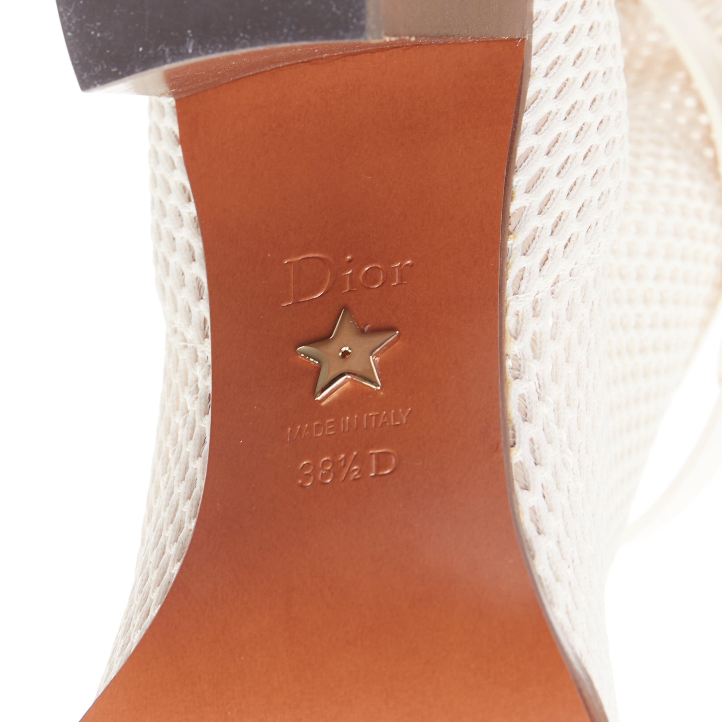 Women's Christian Dior Empreinte Montaigne mesh leather heeled boots