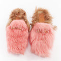 Women's Gucci Princetown pink brown high pile fur horsebit mules