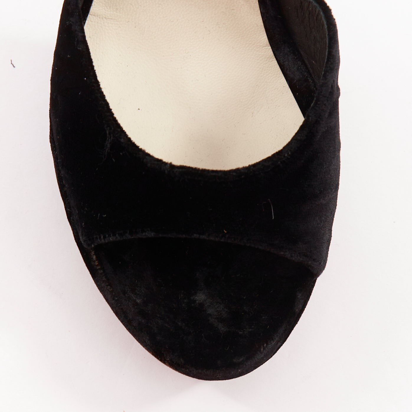 Women's Chanel Corinthian Column architectural heel velvet platform sandals