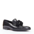 Men's Jimmy Choo Foxley black shiny calf leather rope tassel loafers