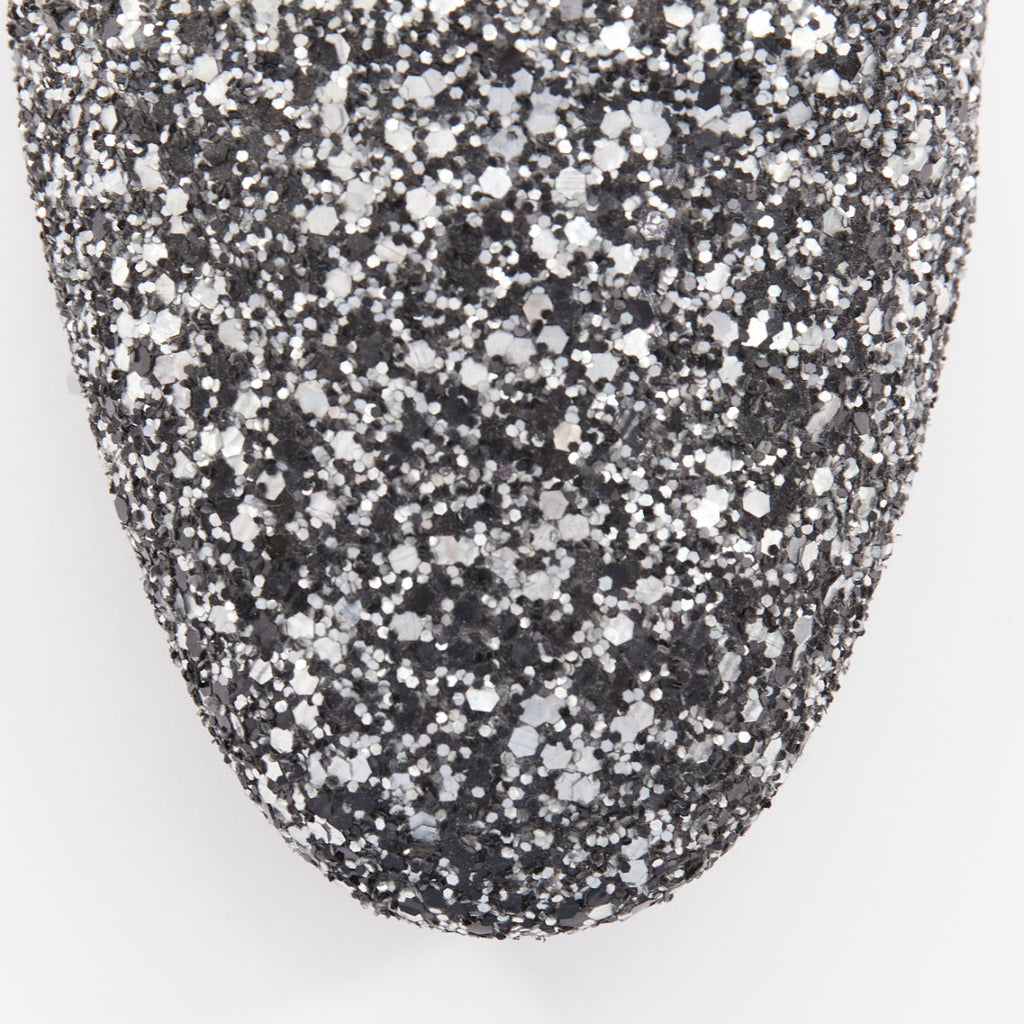 Men's Jimmy Choo Marlo silver coarse glitter almond toe loafers