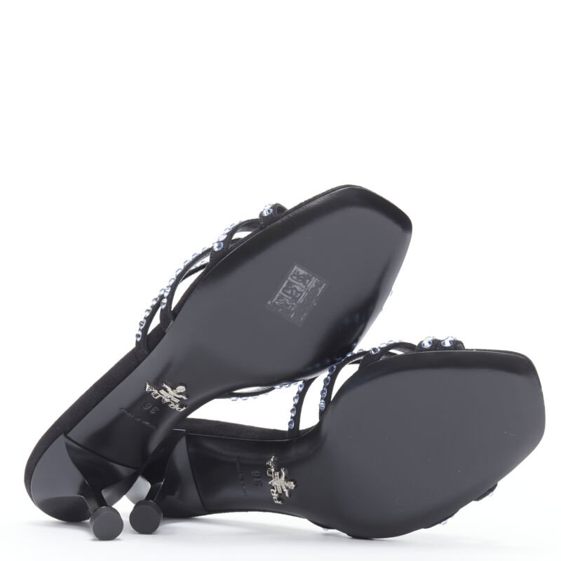 Women's Prada crystal rhinestone strappy open toe sandal