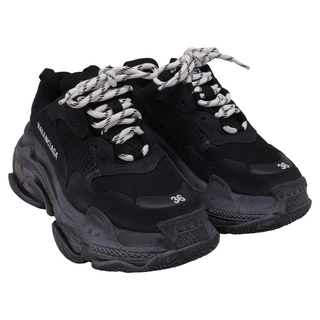 Women's  Balenciaga Triple S Sneakers in Black Polyester