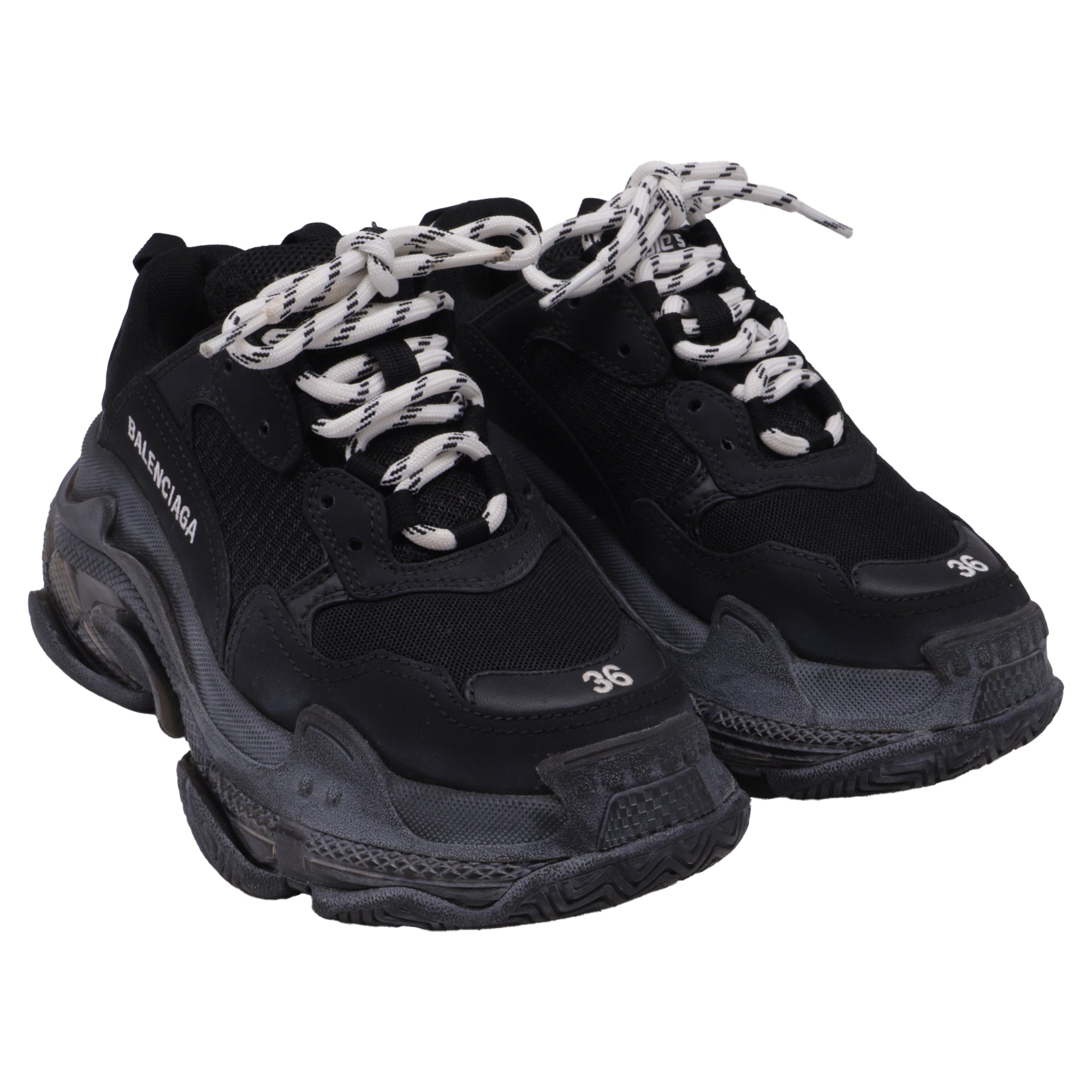 Women's  Balenciaga Triple S Sneakers in Black Polyester