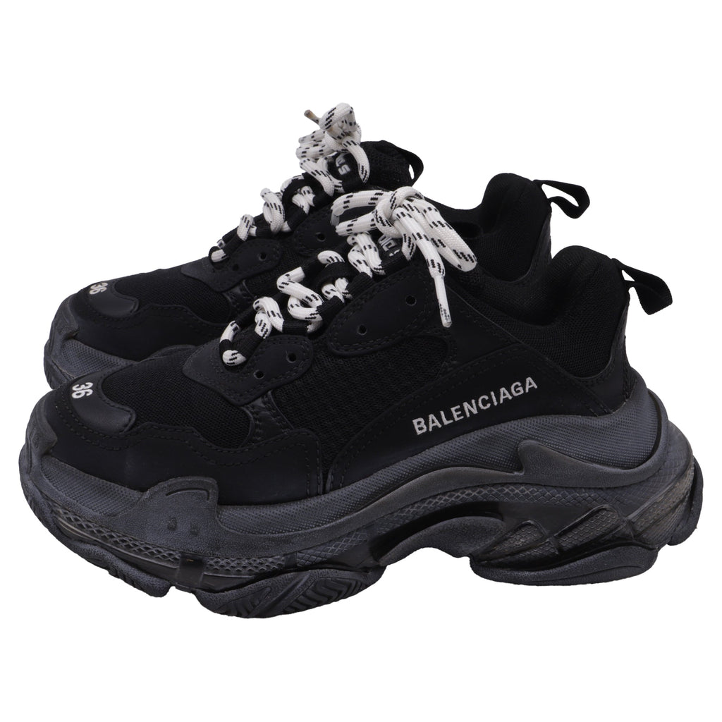 Women's  Balenciaga Triple S Sneakers in Black Polyester
