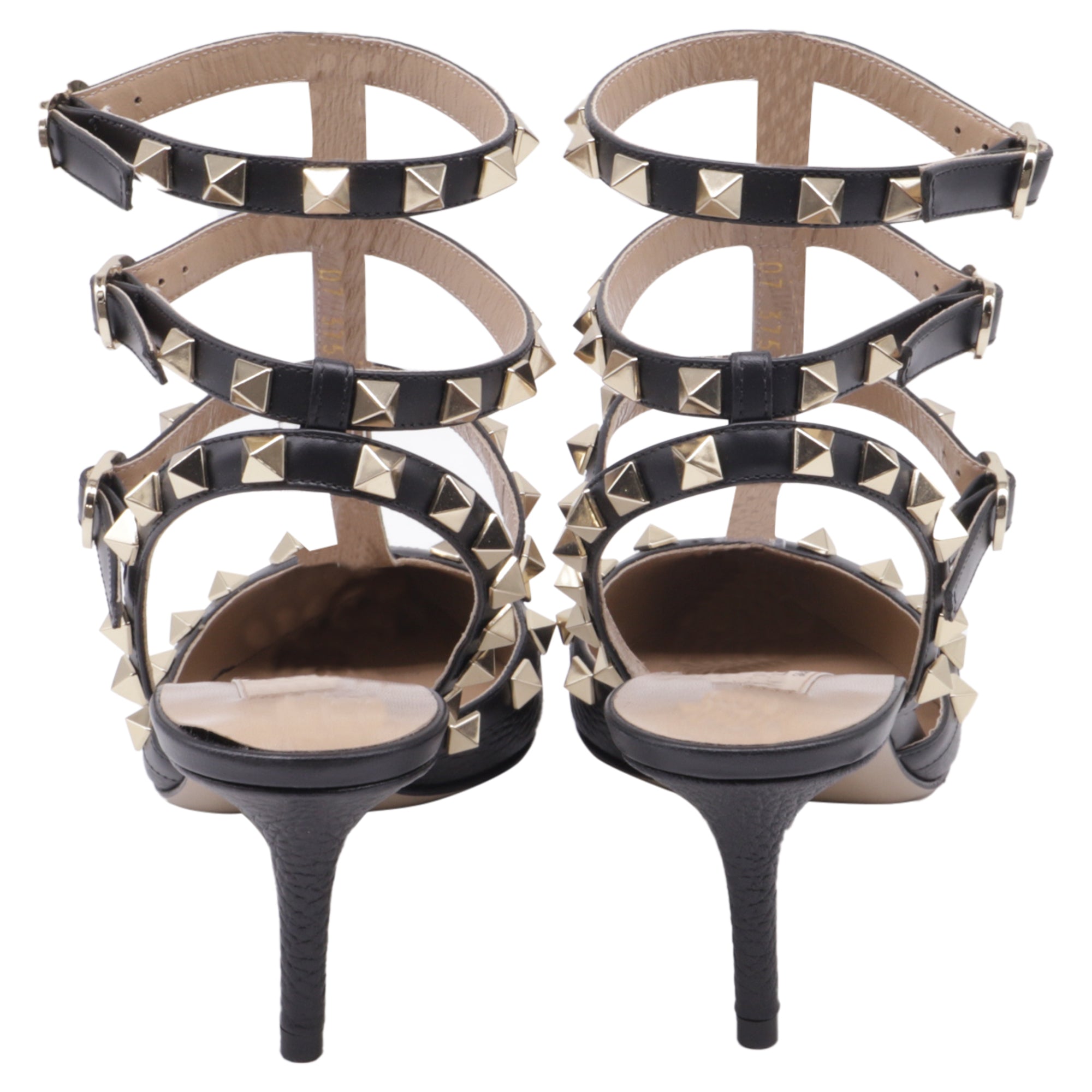 Women's Valentino Garavani Rockstud Caged Pumps in Black Calf Leather