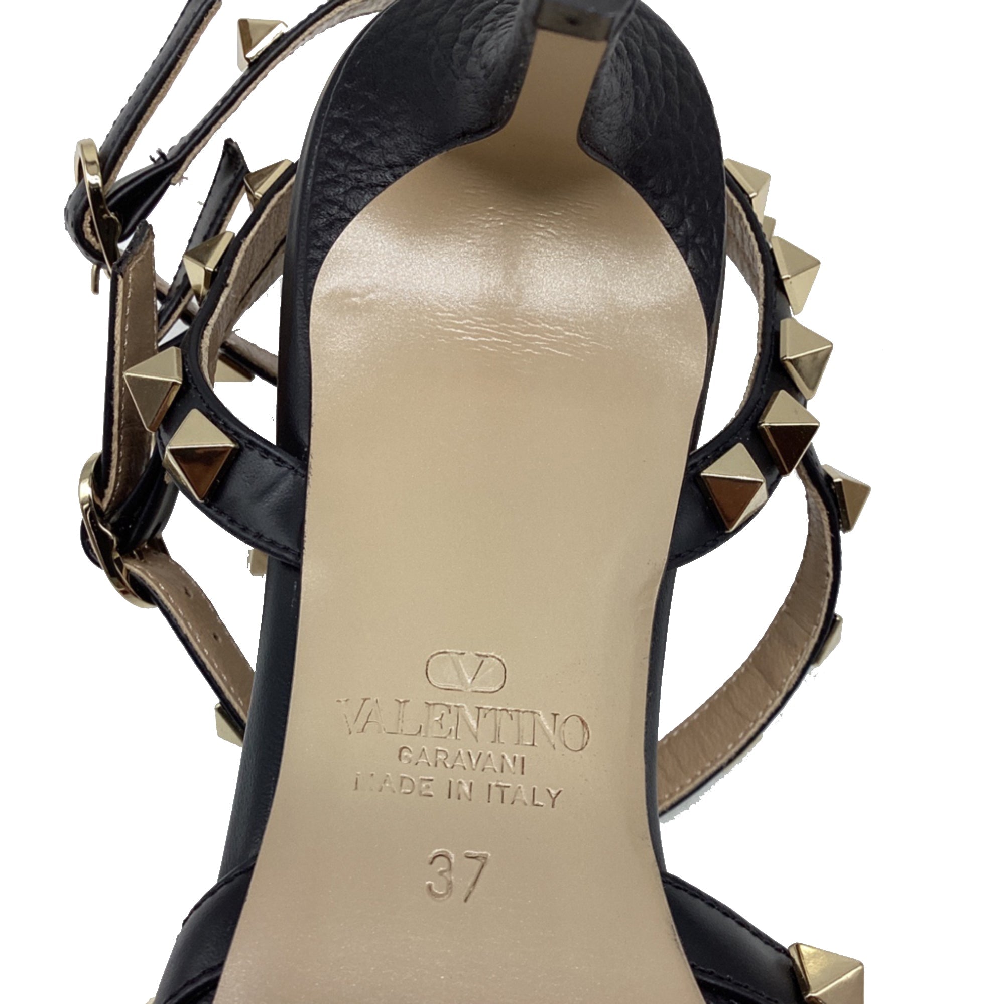 Women's Valentino Garavani Rockstud Caged Pumps in Black Calf Leather