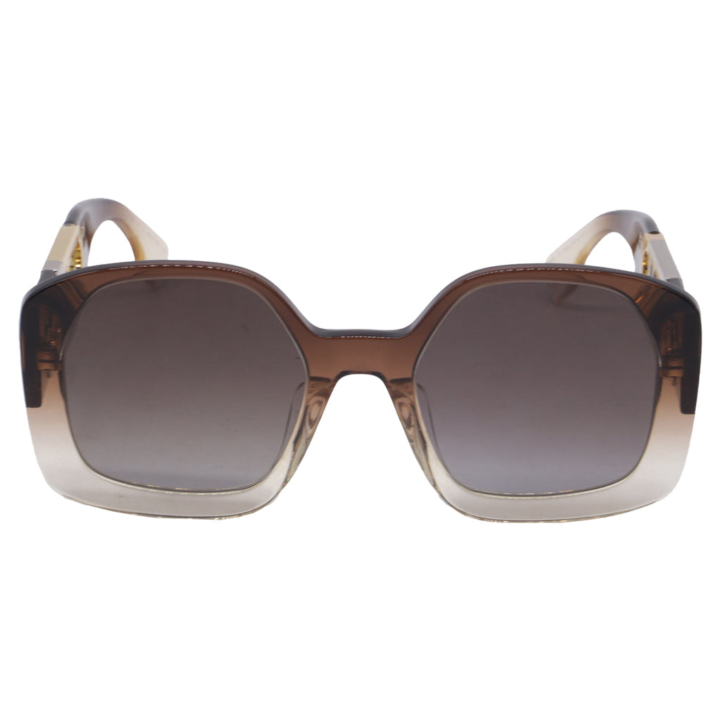 Fendi O'Lock Square-Framed Sunglasses in Brown Acetate