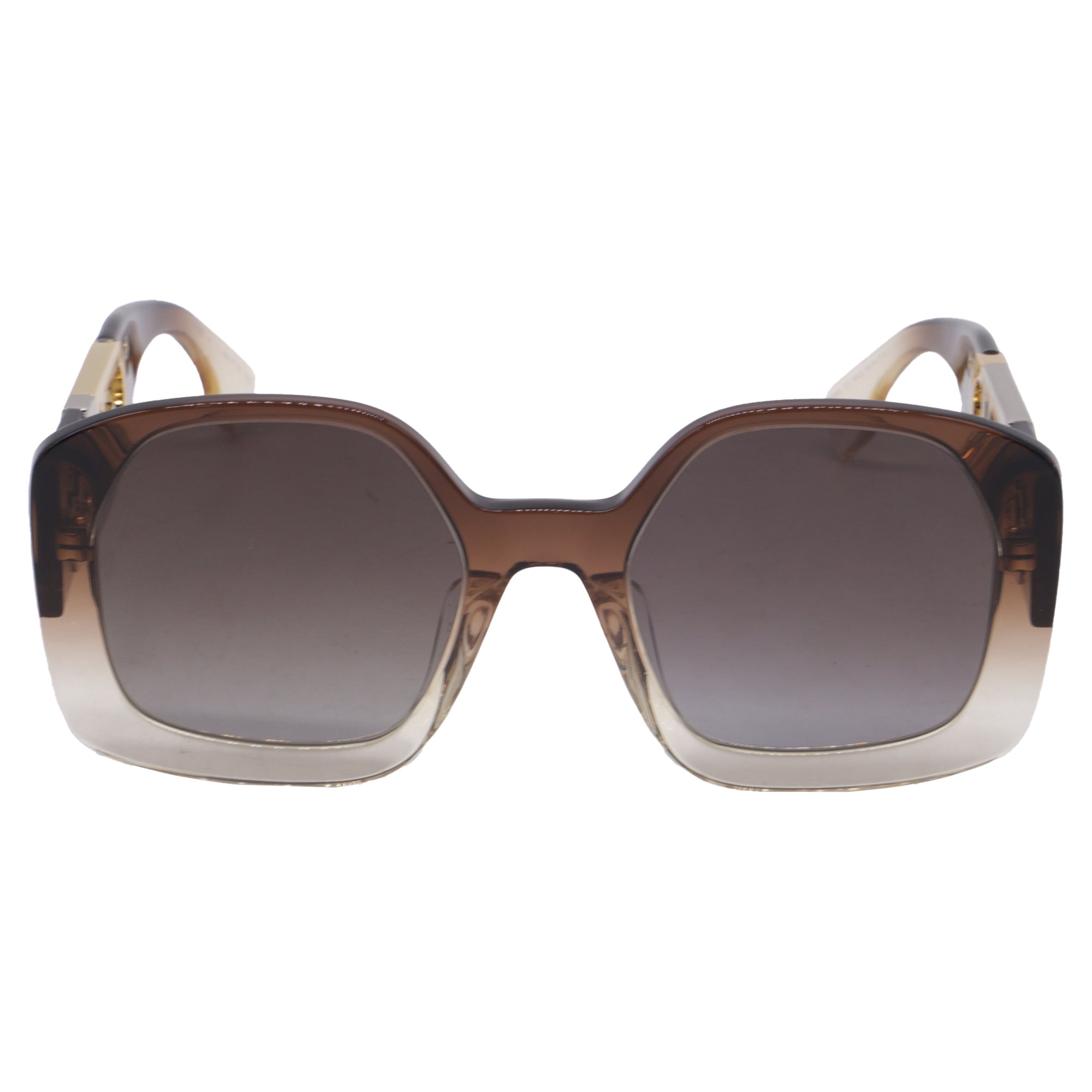 Fendi O'Lock Square-Framed Sunglasses in Brown Acetate