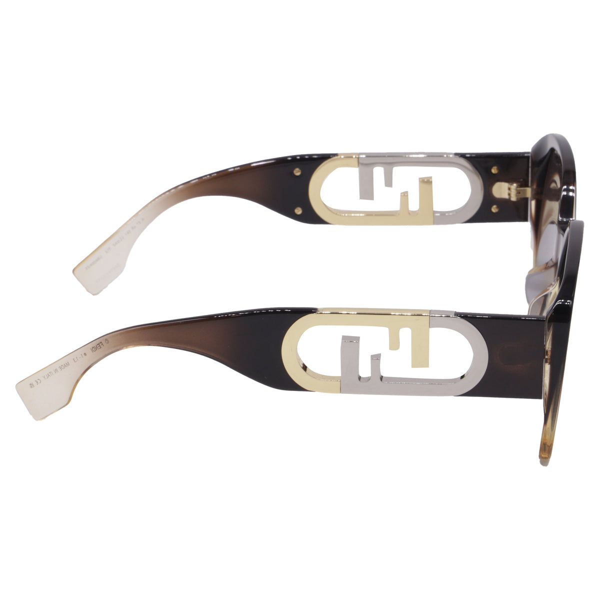 Fendi O'Lock Square-Framed Sunglasses in Brown Acetate