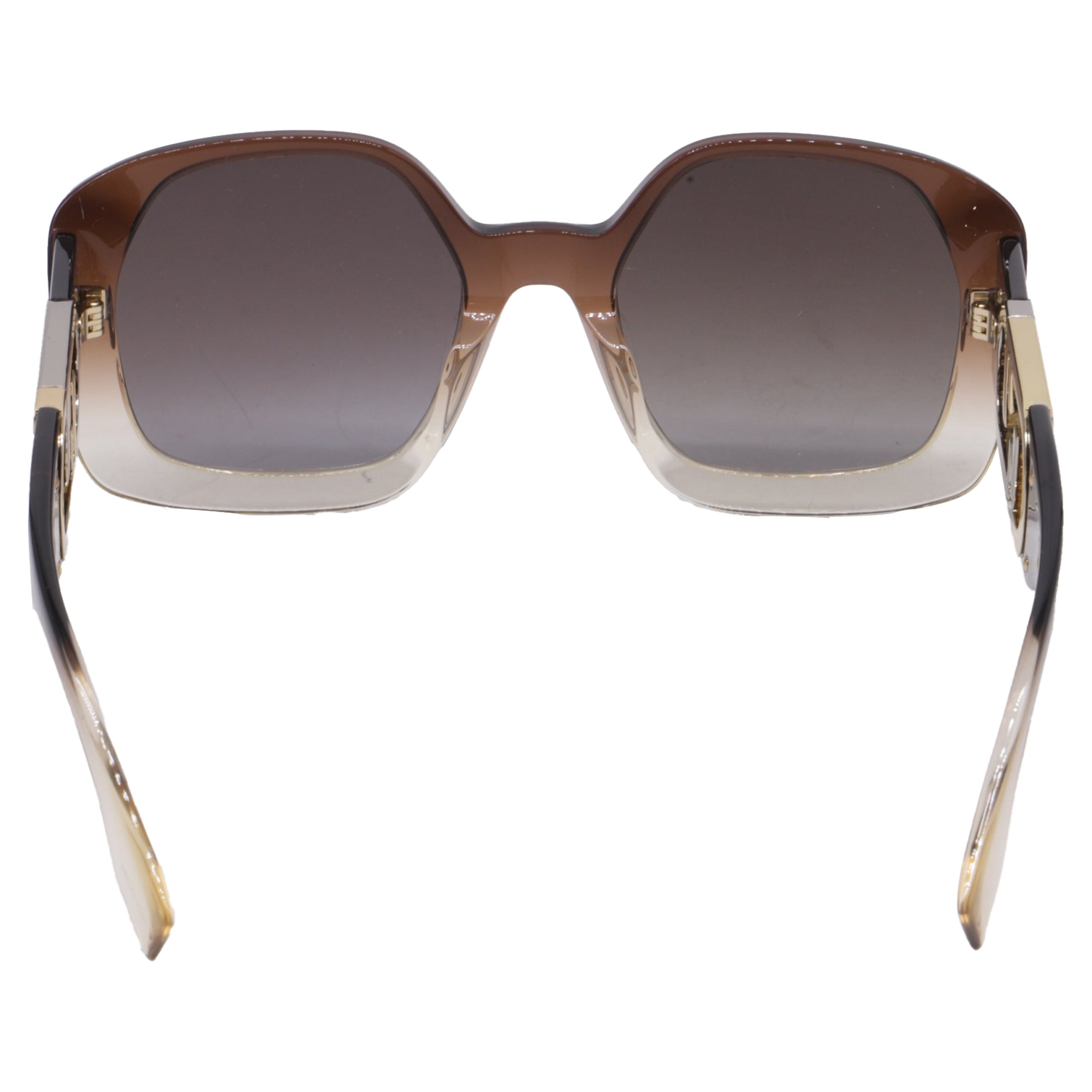 Fendi O'Lock Square-Framed Sunglasses in Brown Acetate