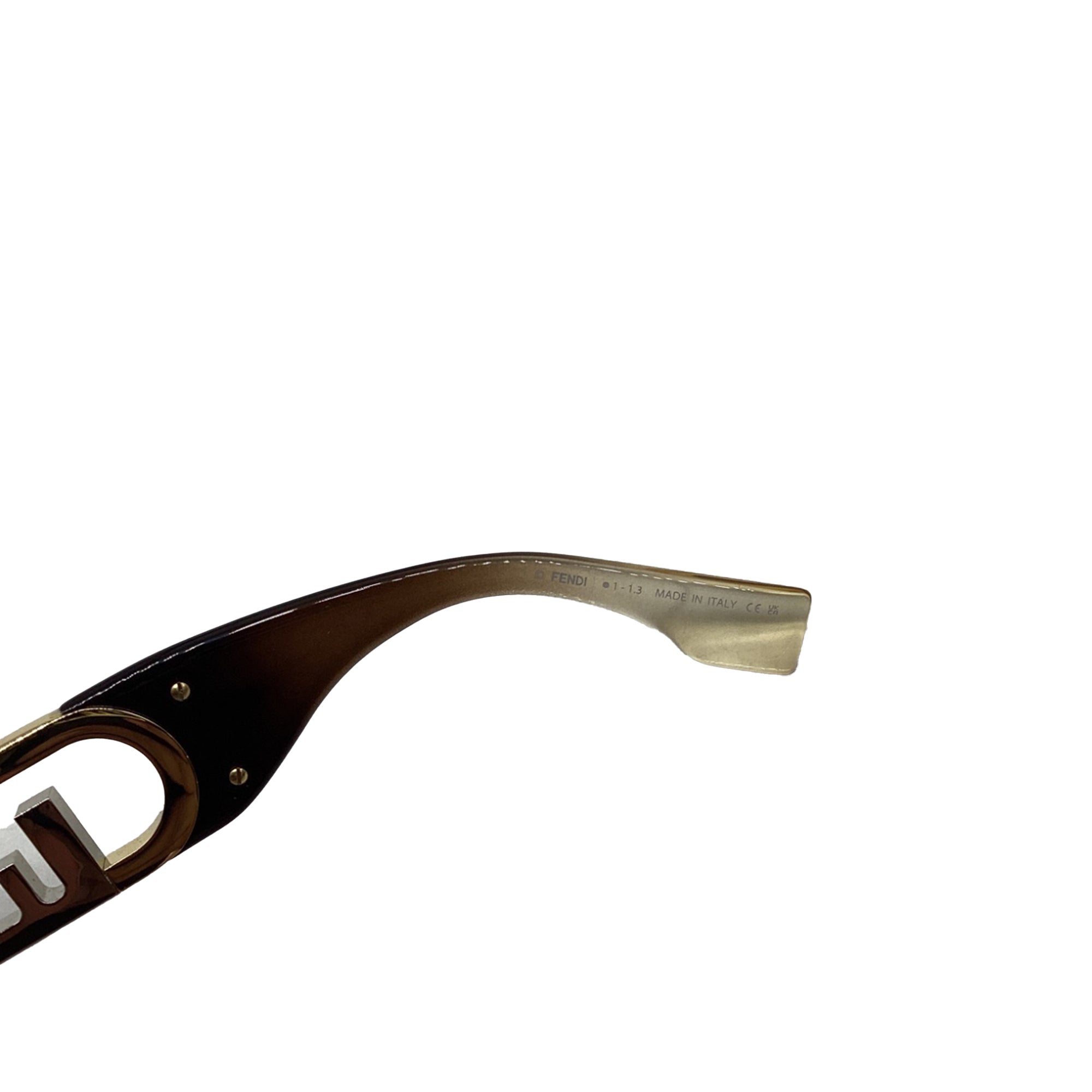 Fendi O'Lock Square-Framed Sunglasses in Brown Acetate