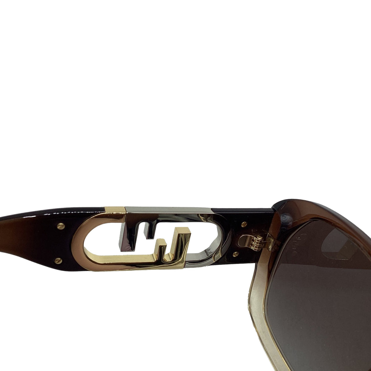 Fendi O'Lock Square-Framed Sunglasses in Brown Acetate