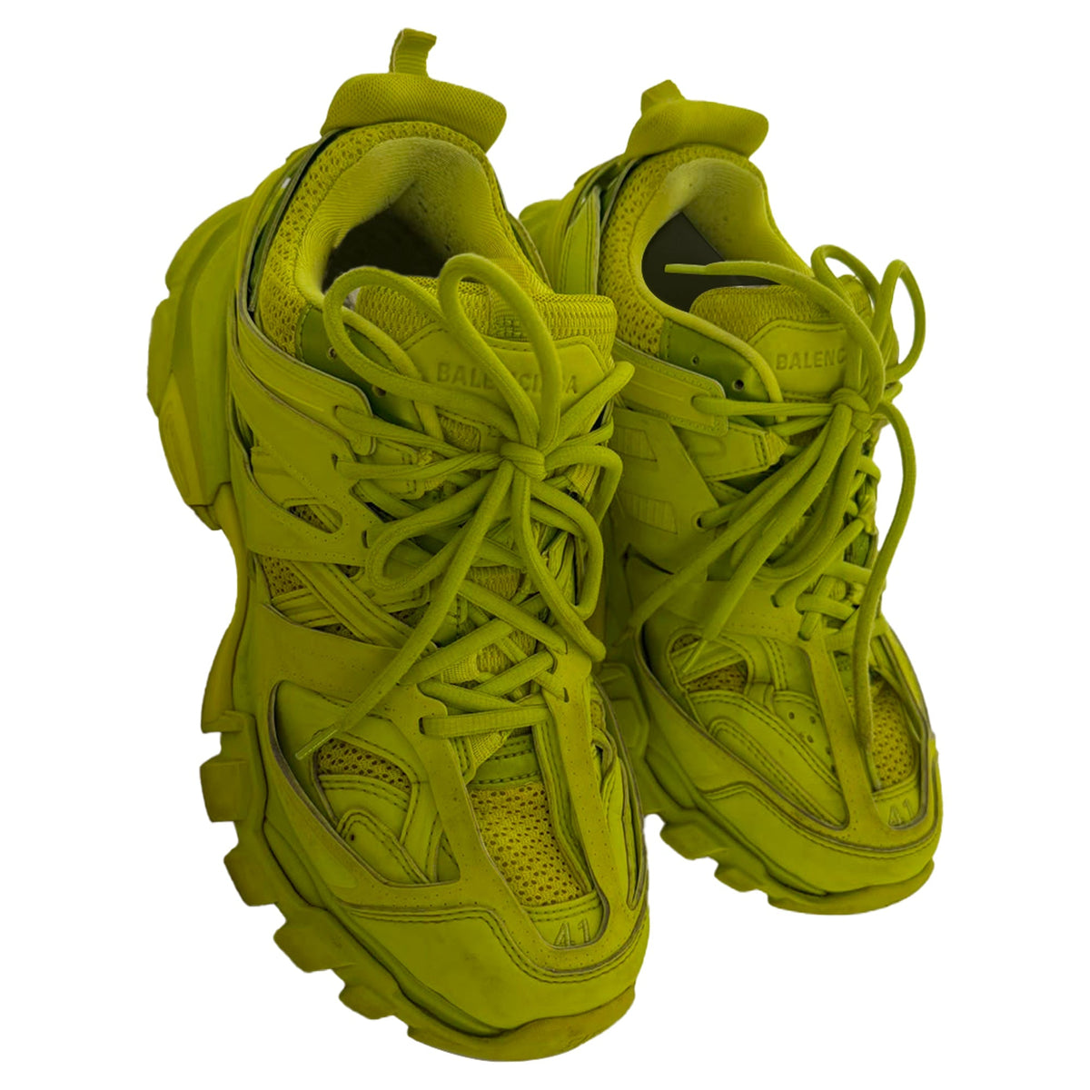 Men's  Balenciaga Track Sneakers in Neon Yellow Polyurethane