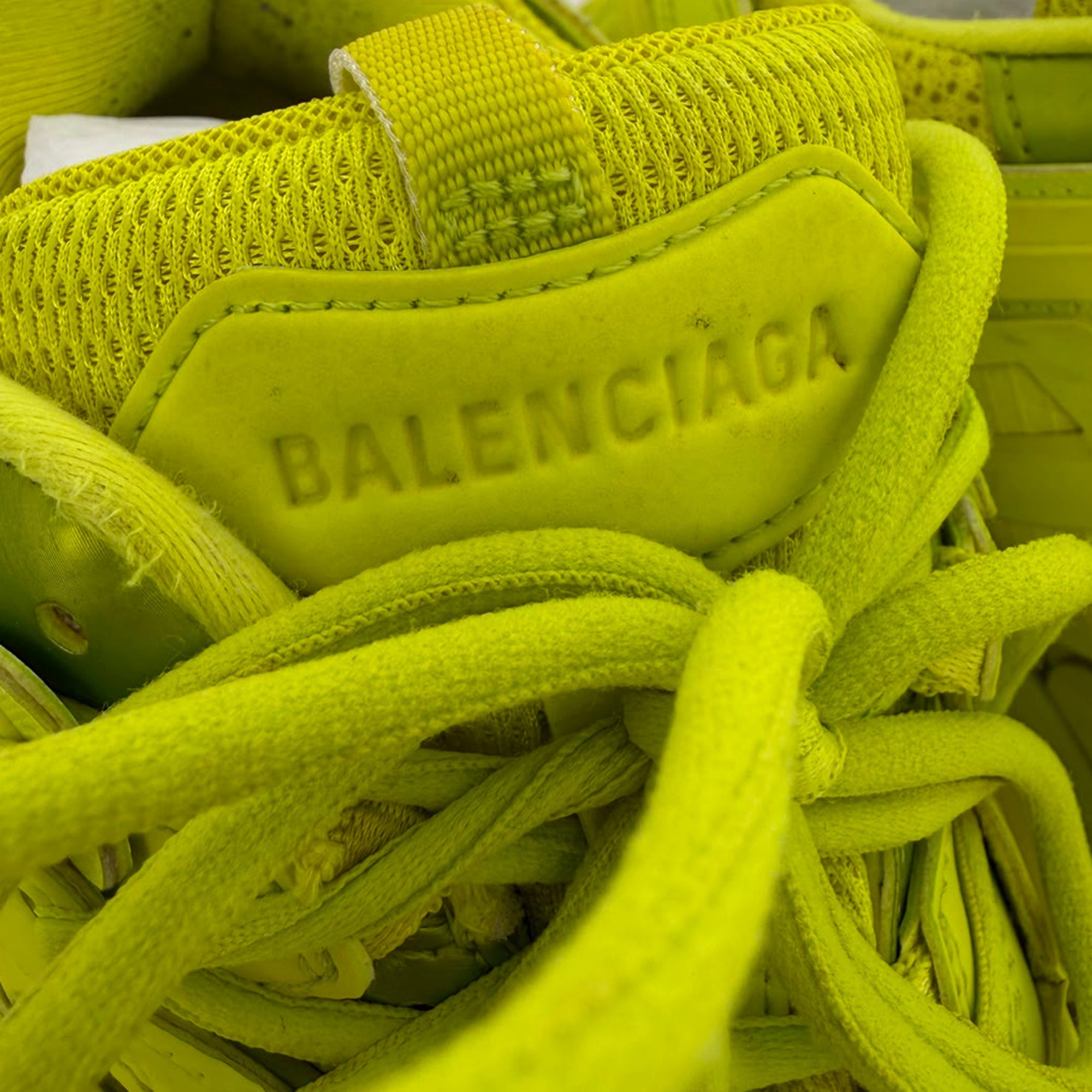 Men's  Balenciaga Track Sneakers in Neon Yellow Polyurethane