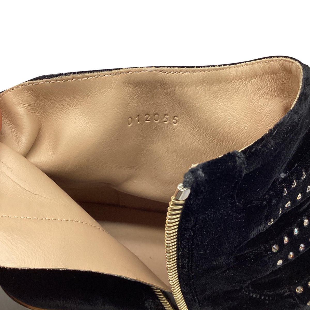 Women's  Chloé Susanna Studded Ankle Boots in Black Velvet