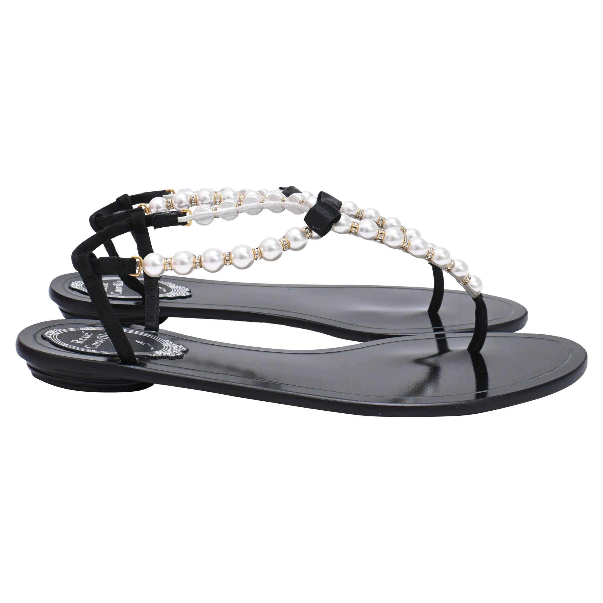 Women's René Caovilla Pearl Embellished Flat Sandals